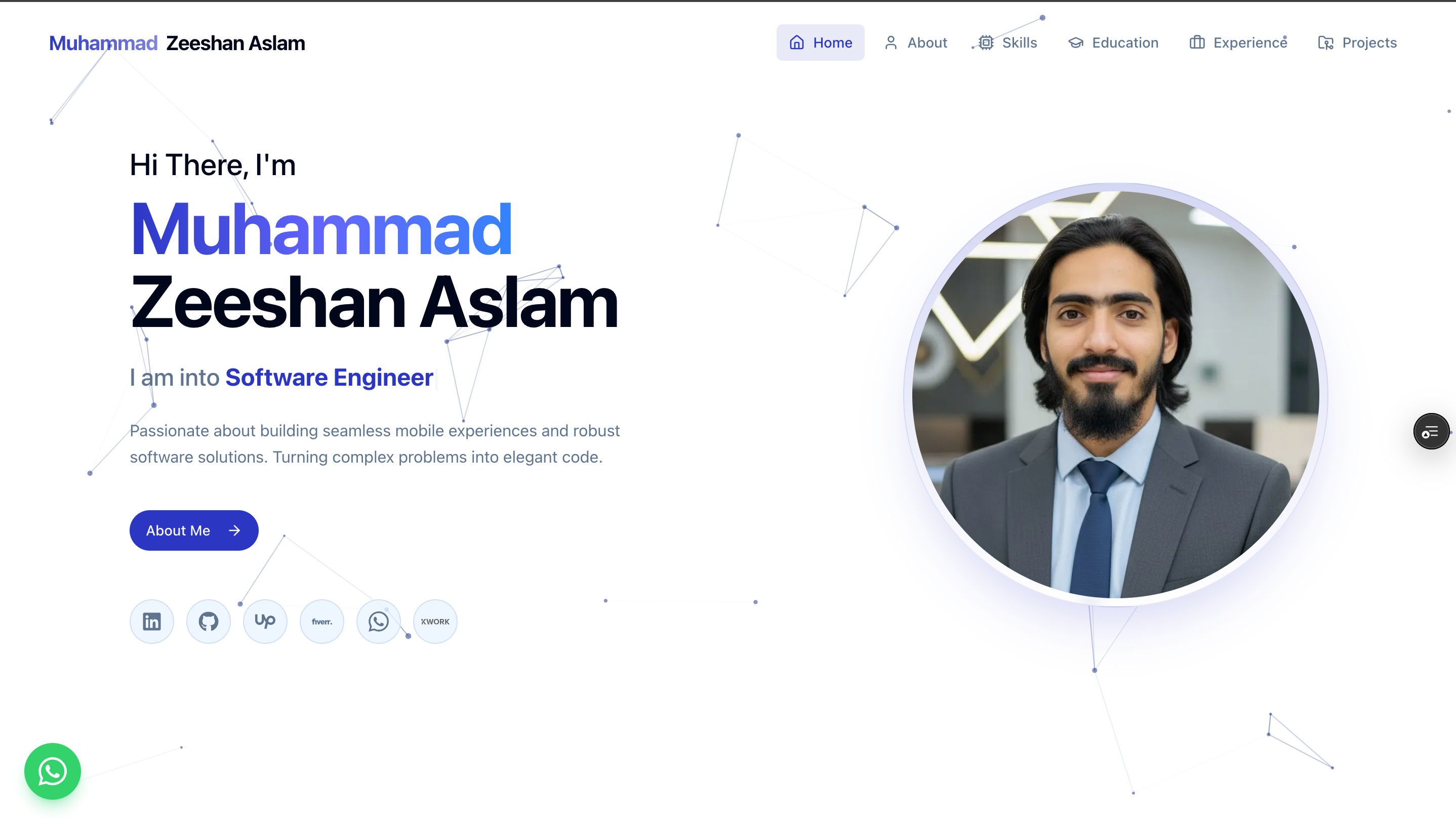 Muhammad Zeeshan Aslam Project - web development built with Next.js, Framer Motion, Tailwind CSS
